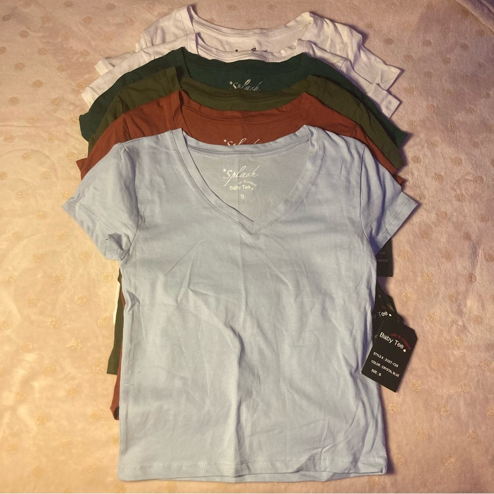 Set of 6 V-Neck Baby Tees